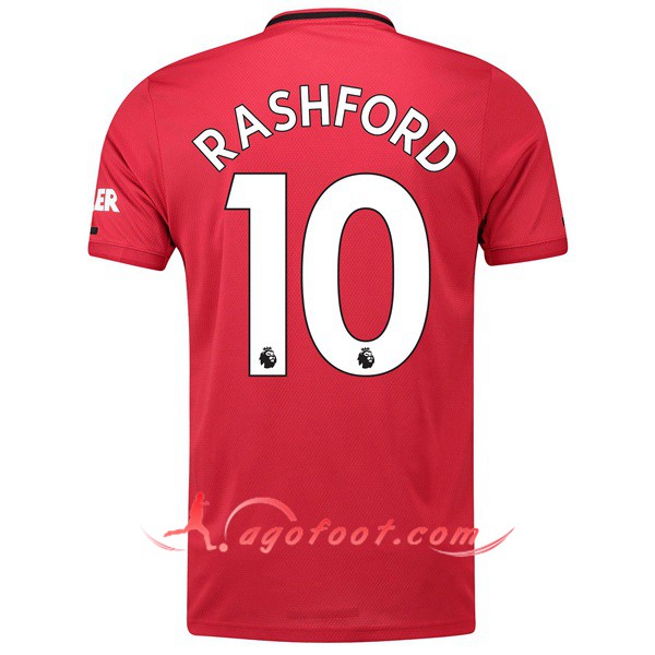 Maillot Foot Manchester United (Rashford 10) Domicile Personnalisé Floqué 19/20