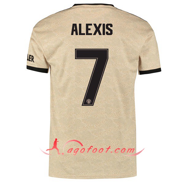 Maillot Foot Manchester United (ALEXIS 7) Exterieur Personnalisé Floqué 19/20