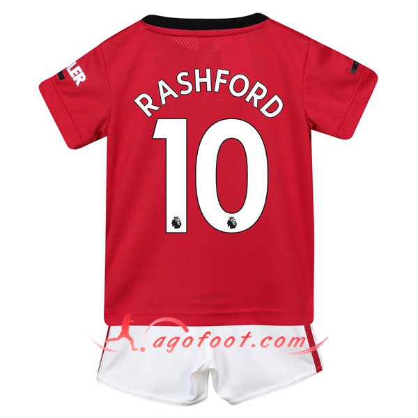 Maillot Foot Manchester United (Rashford 10) Enfant Domicile Personnalisé Floqué 19/20