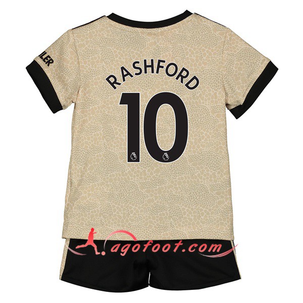 Maillot Foot Manchester United (Rashford 10) Enfant Exterieur Personnalisé Floqué 19/20