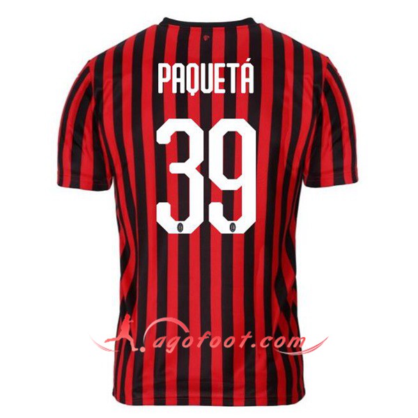 Maillot Foot Milan AC (PAOUETA 39) Domicile Personnalisé Floqué 19/20