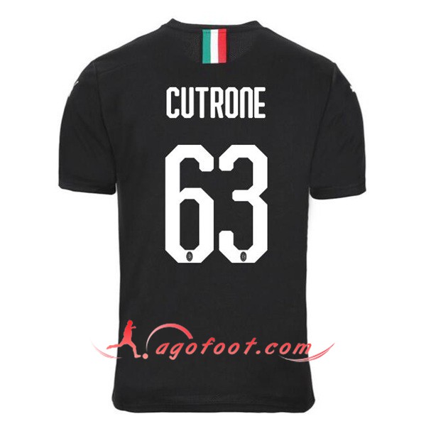 Maillot Foot Milan AC (CUTRONE 63) Third Personnalisé Floqué 19/20
