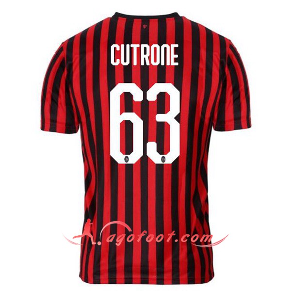 Maillot Foot Milan AC (CUTRONE 63) Domicile Personnalisé Floqué 19/20