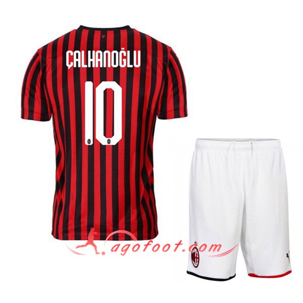 Maillot Foot Milan AC (CALHANOGLU 10) Enfant Domicile Personnalisé Floqué 19/20