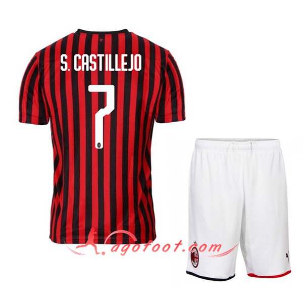 Maillot Foot Milan AC (S.CASTILLEJO 7) Enfant Domicile Personnalisé Floqué 19/20