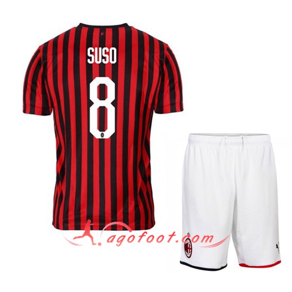 Maillot Foot Milan AC (SUSO 8) Enfant Domicile Personnalisé Floqué 19/20