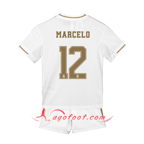 Maillot Foot Real Madrid (Marcelo 12) Enfant Domicile Personnalisé Floqué 19/20