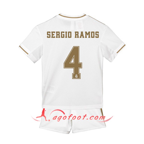 Maillot Foot Real Madrid (SERGIO RAMOS 4) Enfant Domicile Personnalisé Floqué 19/20