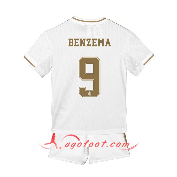 Maillot Foot Real Madrid (BENZEMA 9) Enfant Domicile Personnalisé Floqué 19/20