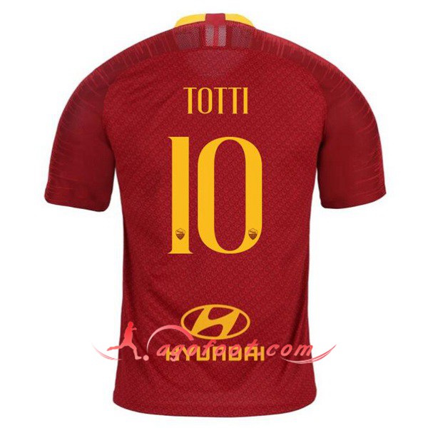 Maillot Foot AS Roma (TOTTI 10) Domicile Personnalisé Floqué 19/20