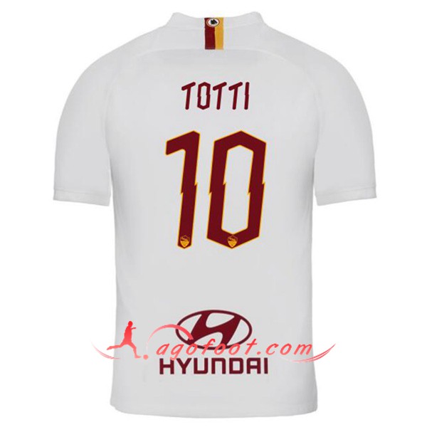 Maillot Foot AS Roma (TOTTI 10) Exterieur Personnalisé Floqué 19/20