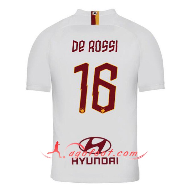 Maillot Foot AS Roma (DE ROSSI 16) Exterieur Personnalisé Floqué 19/20