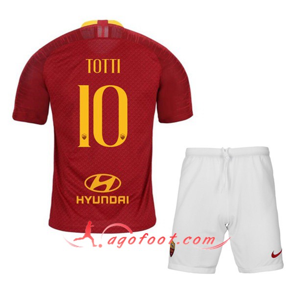 Maillot Foot AS Roma (TOTTI 10) Enfant Domicile Personnalisé Floqué 19/20
