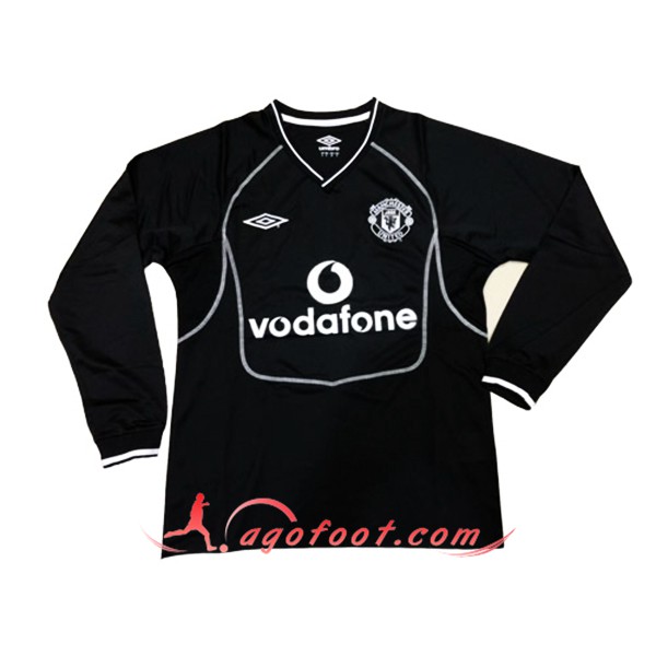 Maillot Retro Manchester United Gardien de but Noir Manches longues 2000/2001