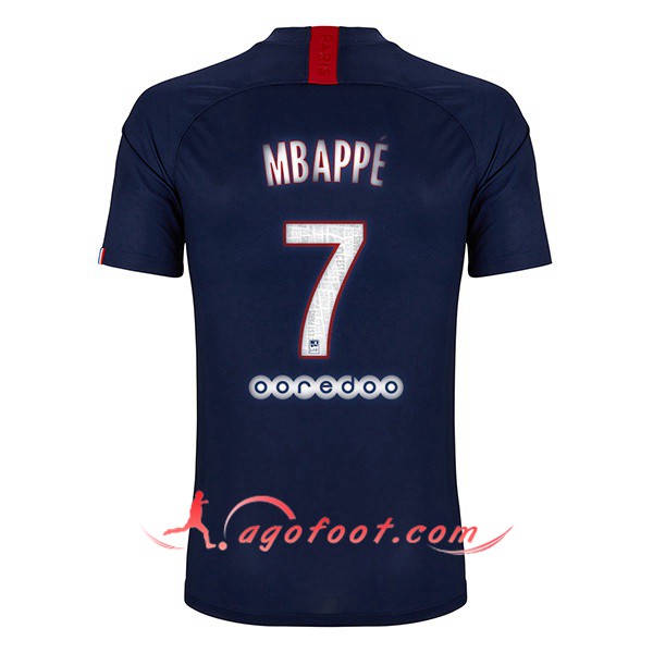 Maillot Foot PSG (MBAPPE 7) Domicile Personnalisé Floqué 19/20