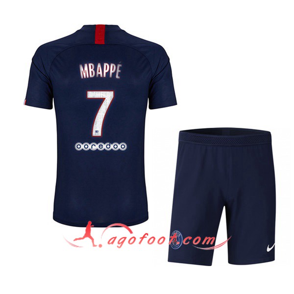 Maillot Foot PSG (MBAPPE 7) Enfant Domicile Personnalisé Floqué 19/20