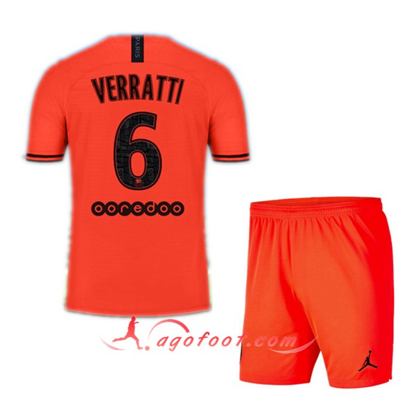 Ensemble Maillots Foot PSG (VERRATTI 6) Enfant Exterieur Floqué 19/20
