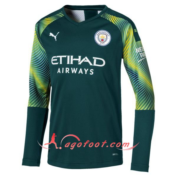 Maillot Foot Manchester City Gardien de but Vert Personnalisé Floqué 19/20