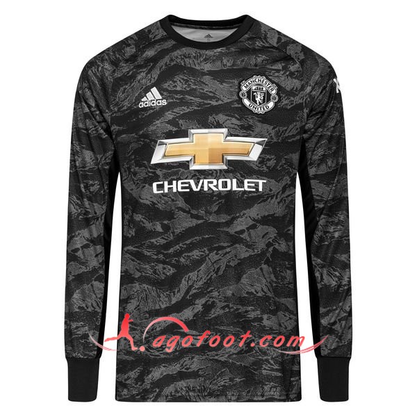 Maillot Foot Manchester United Gardien de but Noir Personnalisé Floqué 19/20