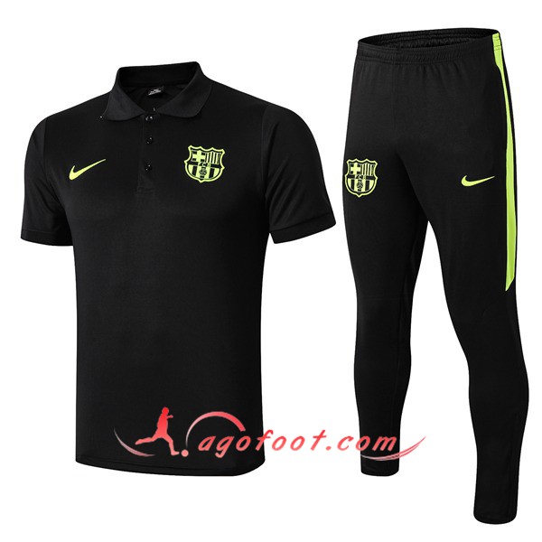 Ensemble Polo FC Barcelone + Pantalon Noir 19/20