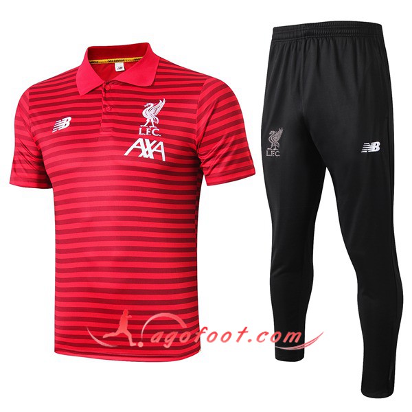 Ensemble Polo FC Liverpool + Pantalon Rouge Stripe 19/20
