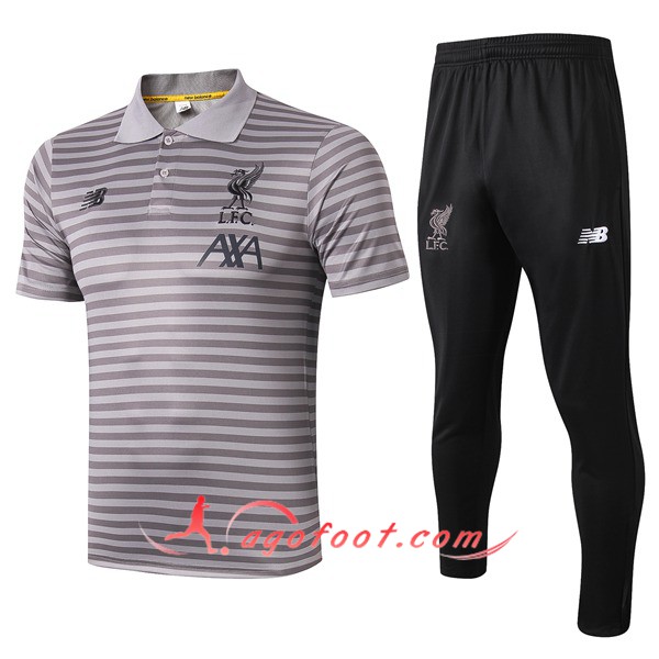 Ensemble Polo FC Liverpool + Pantalon Gris Stripe 19/20