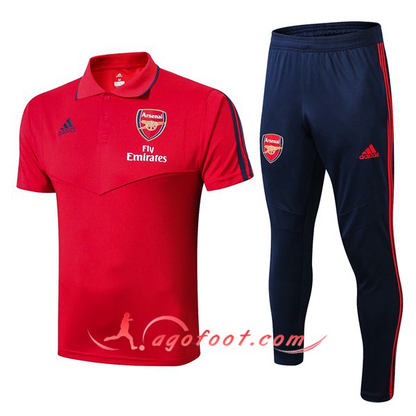 Ensemble Polo Arsenal + Pantalon Rouge 19/20