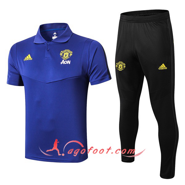Ensemble Polo Manchester United + Pantalon Bleu 19/20