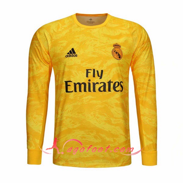 Maillot Foot Real Madrid Gardien de but Jaune Personnalisé Floqué 19/20
