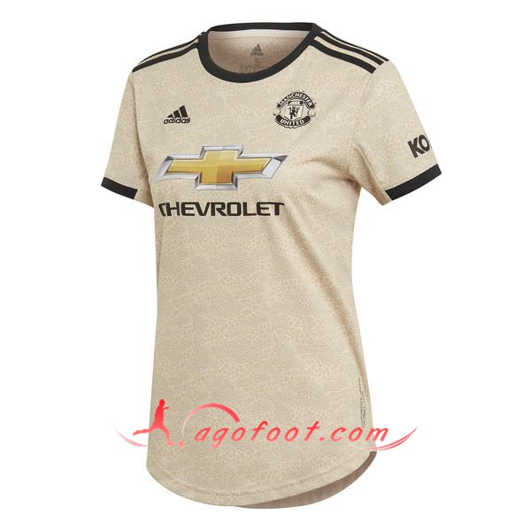 Maillot Foot Manchester United Femme Exterieur Personnalisé Floqué 2019 2020