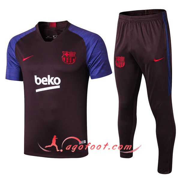 Training T-Shirts FC Barcelone + Pantalon Pourpre 19/20
