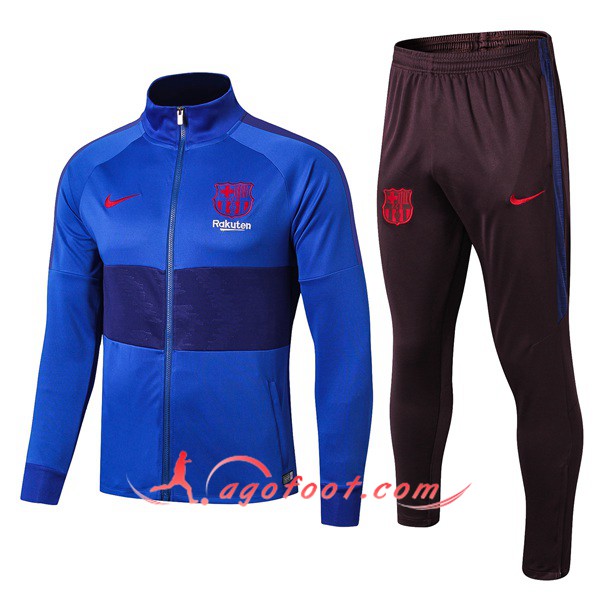 Ensemble Survetement Foot - Veste FC Barcelone Bleu 19/20