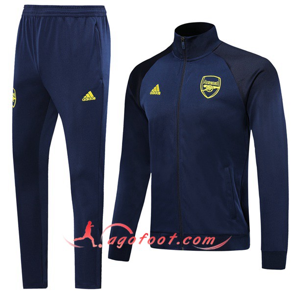 Ensemble Survetement Foot - Veste Arsenal Bleu Fonce 19/20