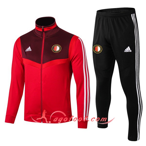 Ensemble Survetement Foot - Veste Feyenoord Rotterdam Rouge 19/20
