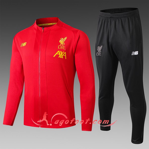 Nouveau Survetement Foot - Veste FC Liverpool Enfant Rouge 19/20