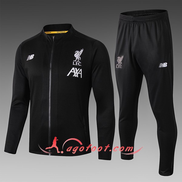 Nouveau Survetement Foot - Veste FC Liverpool Enfant Noir 19/20