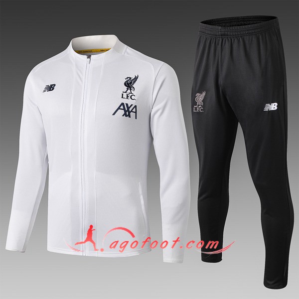 Nouveau Survetement Foot - Veste FC Liverpool Enfant Blanc 19/20