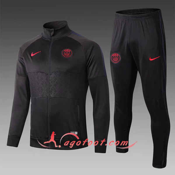 Nouveau Survetement Foot - Veste PSG Enfant Noir 19/20