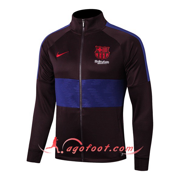 Nouveau Veste Foot FC Barcelone Pourpre/Bleu 19/20