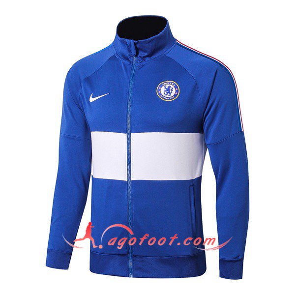 Nouveau Veste Foot FC Chelsea Bleu/Blanc 19/20