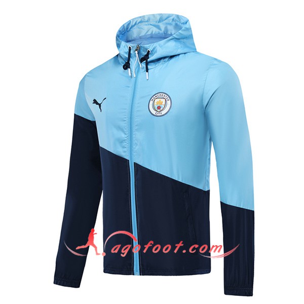 Nouveau Veste Coupe Vent Manchester City Bleu 19/20