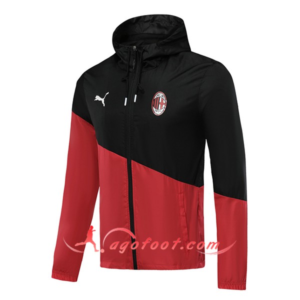 Nouveau Veste Coupe Vent Milan AC Noir/Rouge 19/20