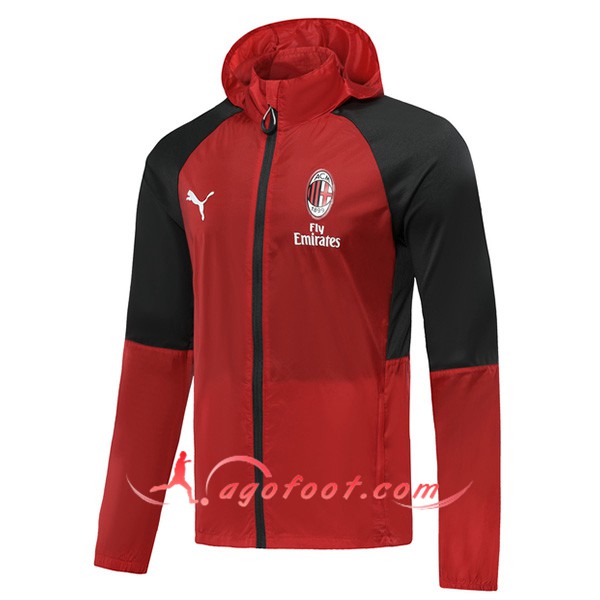 Nouveau Veste Coupe Vent Milan AC Rouge 19/20