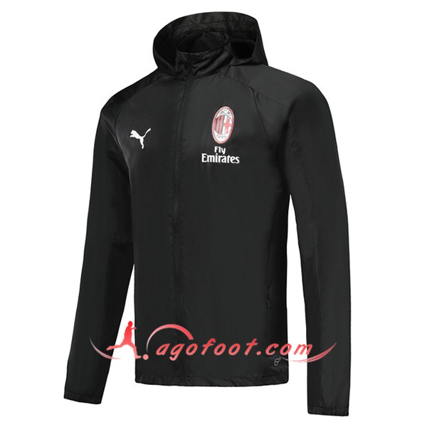 Nouveau Veste Coupe Vent Milan AC Noir 19/20