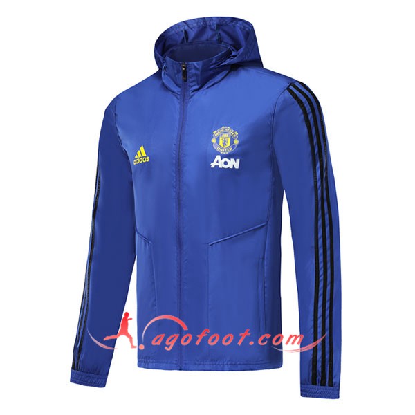Nouveau Veste Coupe Vent Manchester United Bleu 19/20