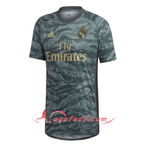 Maillot Foot Real Madrid Gardien de but Gris Personnalisé Floqué 19/20