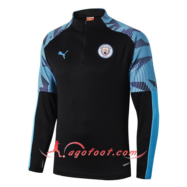 Nouveau Training Sweatshirt Manchester City Noir Bleu 19/20