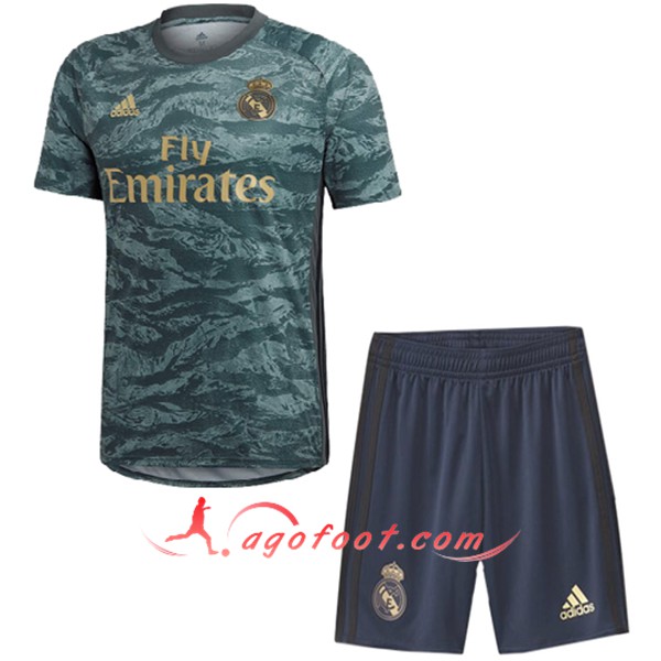 Ensemble Maillots Foot Real Madrid Enfants Gardien de but Gris Personnalisé 19/20