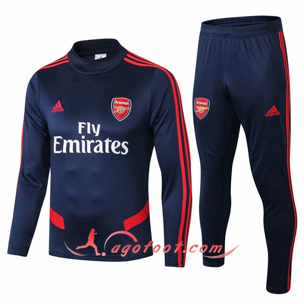 Ensemble Survetement Foot Arsenal Col haut Bleu Fonce 19/20