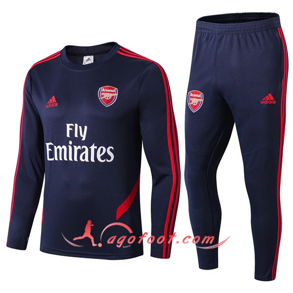 Ensemble Survetement Foot Arsenal Col rond Bleu Fonce 19/20
